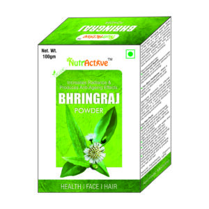 NutrActive Bhringraj Powder 100gm | 100% Pure Bhringraj Powder For Hair Growth | Good for Hair pack, Hair oil | Preservative free |